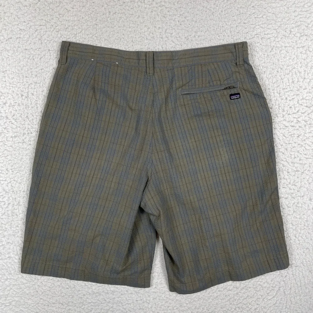 Patagonia Plaid Shorts Mens 34 Gray Organic Cotton Casual Outdoor 57627S9